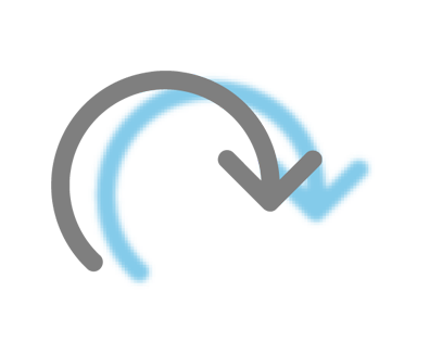 Ein grauer und ein blauer Pfeil als Symbolbild für die Weiterbearbeitung